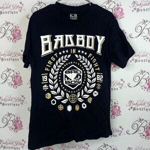 Bad Boy tshirt tee first in fight gold white Black Graphic Tee